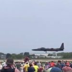EAA Airventure 2021 Airshow – U-2 spy plane jet fly by at slow speed and low altitude